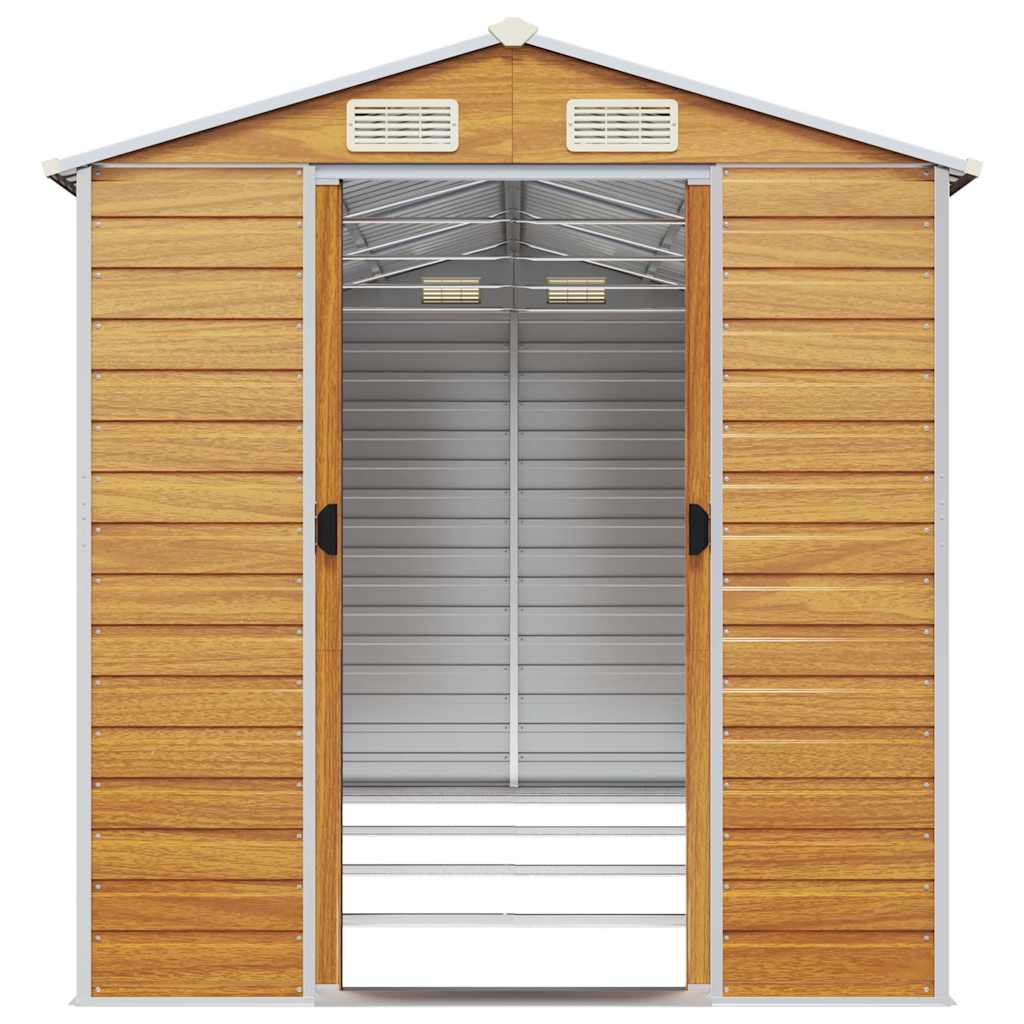 Capanno Giardino Marrone Chiaro 191x385x198cm Acciaio Zincato | homemem39