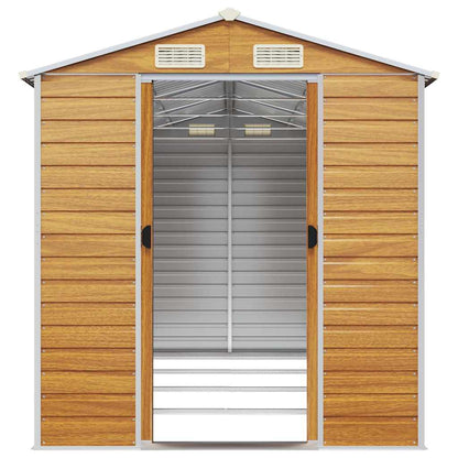 Capanno Giardino Marrone Chiaro 191x385x198cm Acciaio Zincato | homemem39
