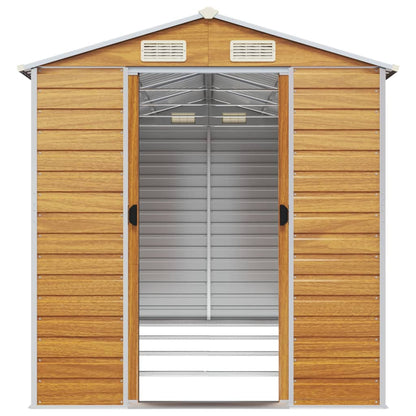 Capanno Giardino Marrone Chiaro 191x385x198cm Acciaio Zincato - homemem39