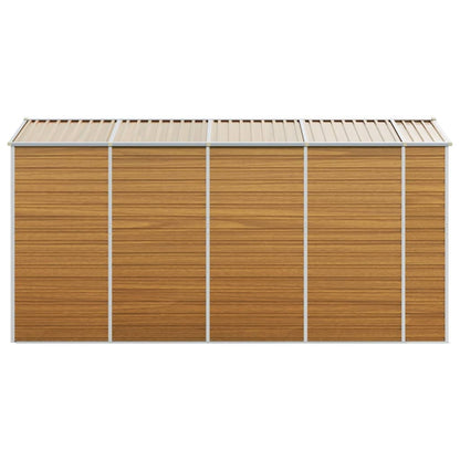 Capanno Giardino Marrone Chiaro 191x385x198cm Acciaio Zincato - homemem39