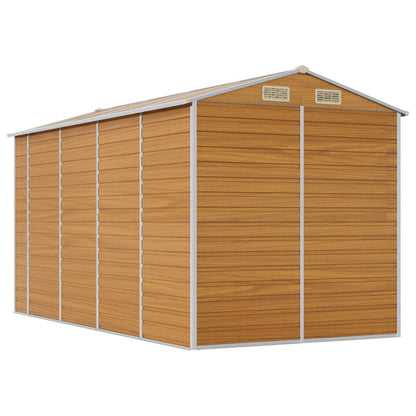 Capanno Giardino Marrone Chiaro 191x385x198cm Acciaio Zincato - homemem39