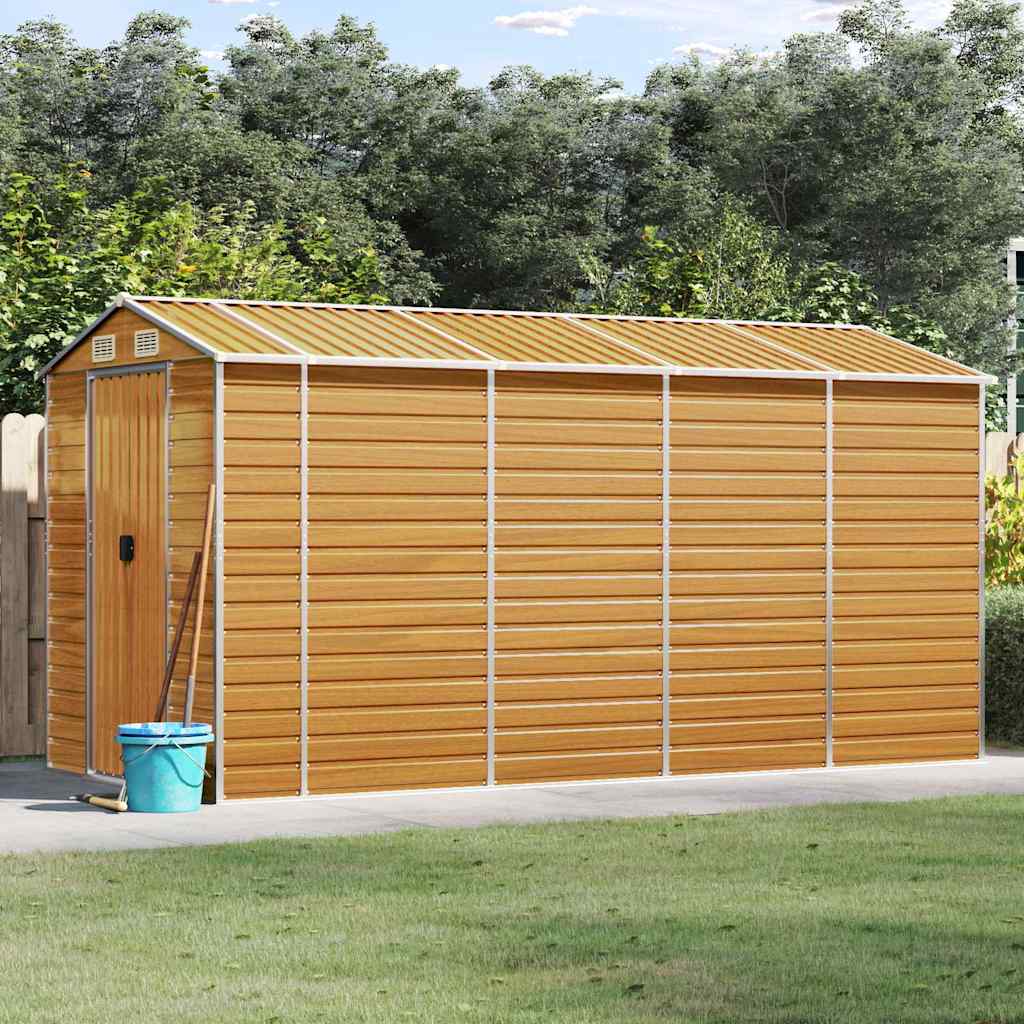 Capanno Giardino Marrone Chiaro 191x385x198cm Acciaio Zincato | homemem39