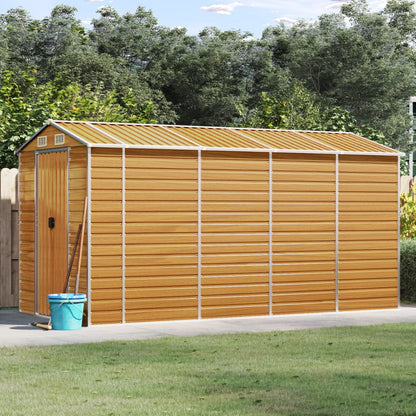 Capanno Giardino Marrone Chiaro 191x385x198cm Acciaio Zincato - homemem39