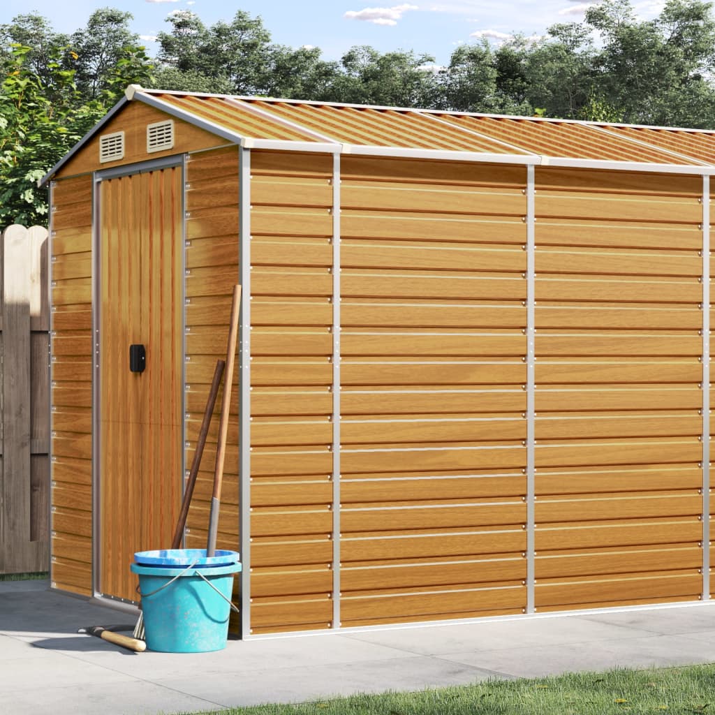Capanno Giardino Marrone Chiaro 191x470x198cm Acciaio Zincato - homemem39