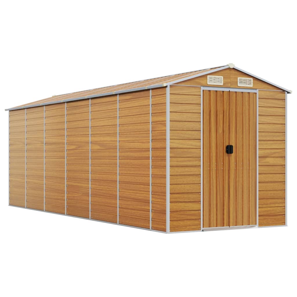 Capanno Giardino Marrone Chiaro 191x555x198cm Acciaio Zincato - homemem39