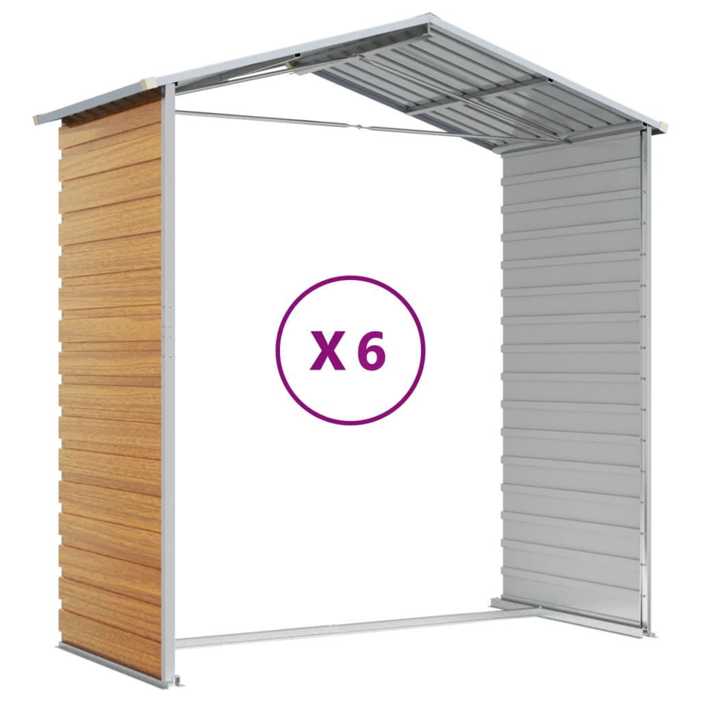 Capanno Giardino Marrone Chiaro 191x555x198cm Acciaio Zincato - homemem39