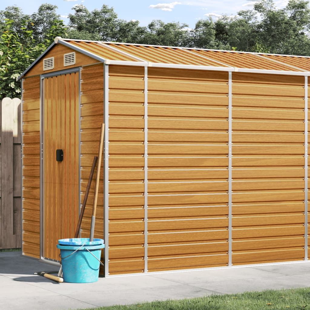 Capanno Giardino Marrone Chiaro 191x555x198cm Acciaio Zincato | homemem39
