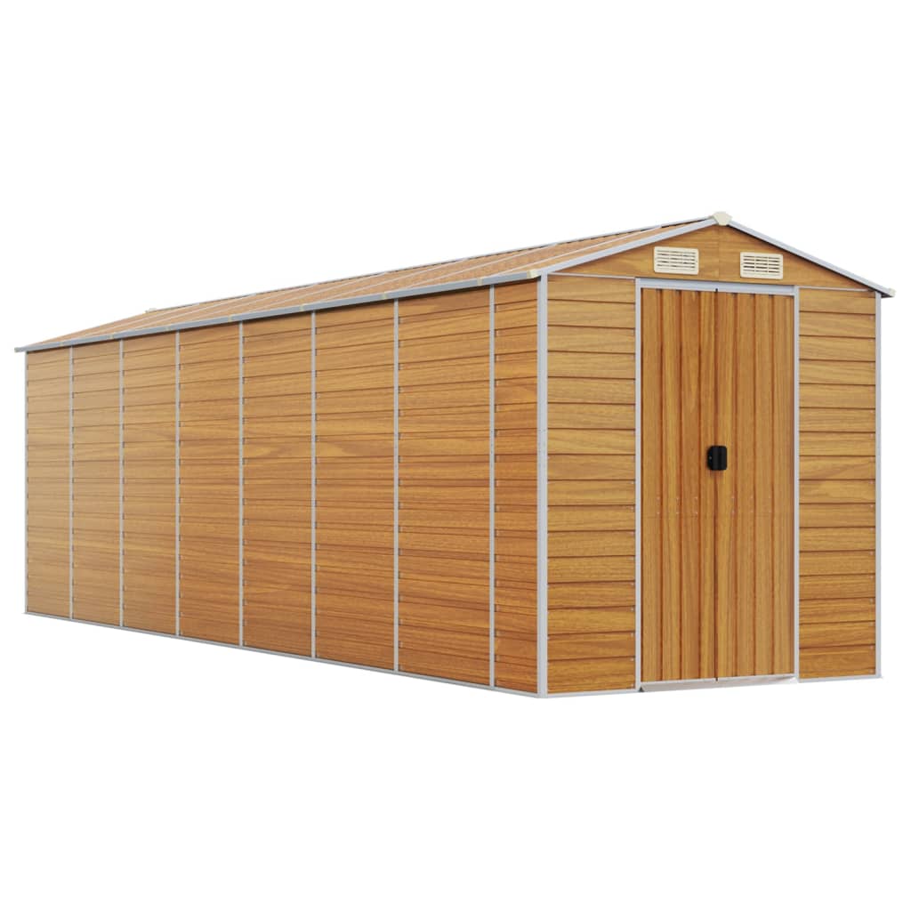 Capanno Giardino Marrone Chiaro 191x640x198cm Acciaio Zincato - homemem39