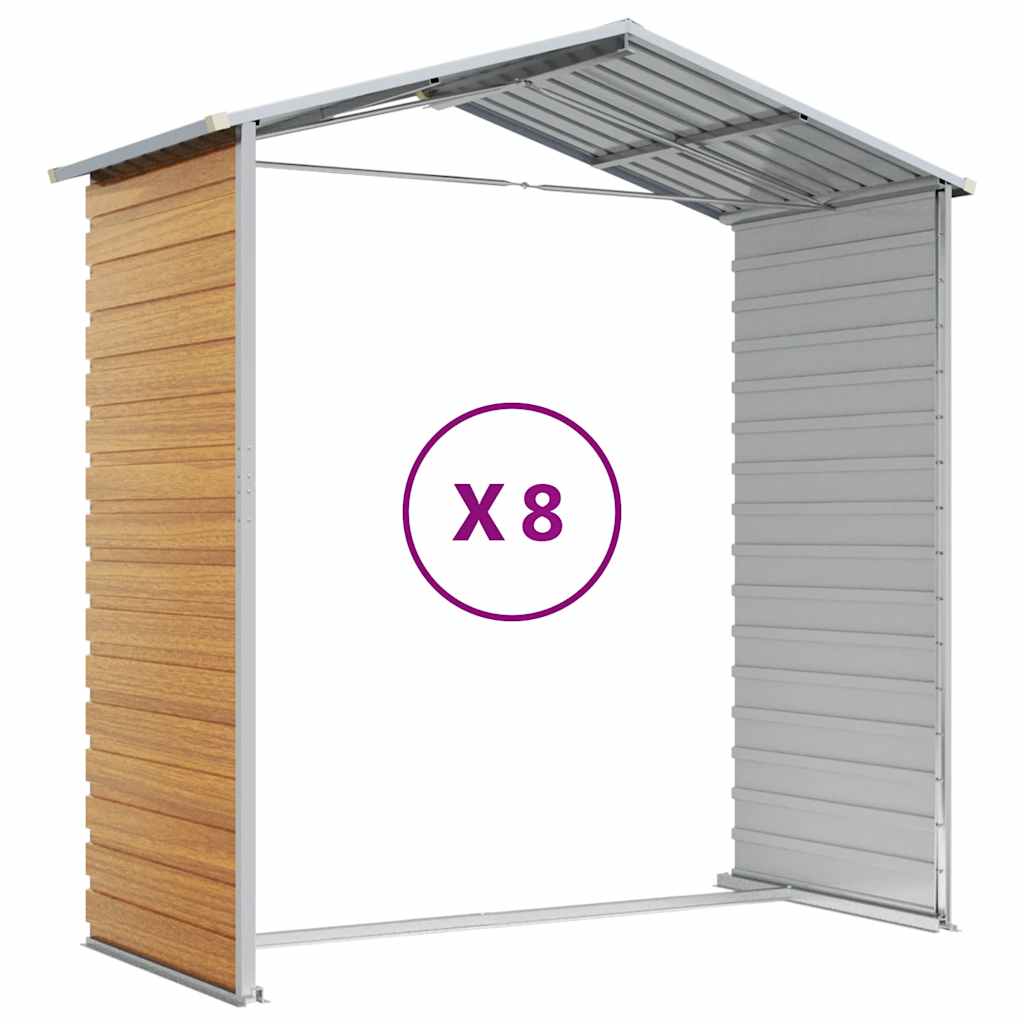 Capanno Giardino Marrone Chiaro 191x725x198cm Acciaio Zincato | homemem39