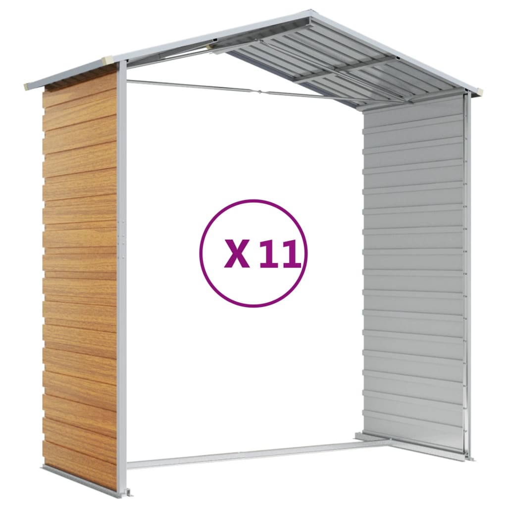 Capanno Giardino Marrone Chiaro 191x980x198cm Acciaio Zincato - homemem39