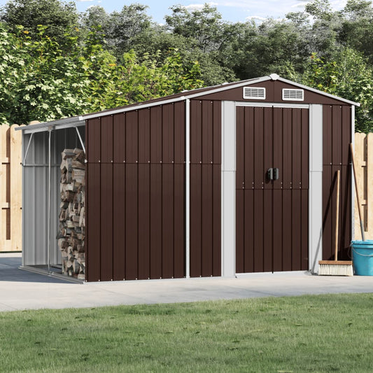 Capanno da Giardino Marrone 277x192,5x179 cm in Acciaio Zincato - homemem39