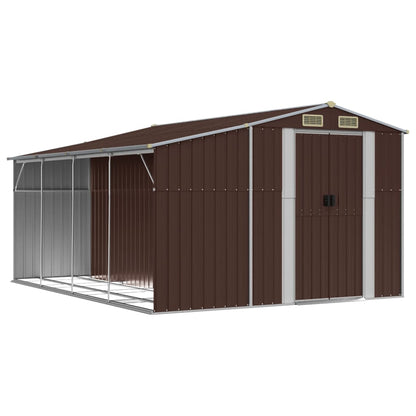 Capanno da Giardino Marrone 277x365,5x179 cm in Acciaio Zincato - homemem39