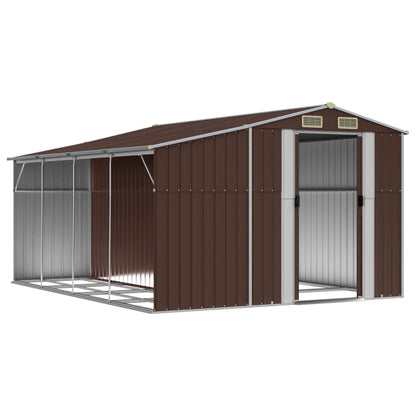 Capanno da Giardino Marrone 277x365,5x179 cm in Acciaio Zincato - homemem39
