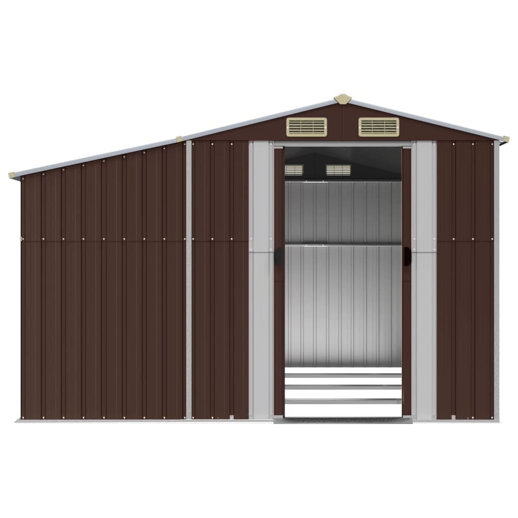 Capanno da Giardino Marrone 277x365,5x179 cm in Acciaio Zincato - homemem39