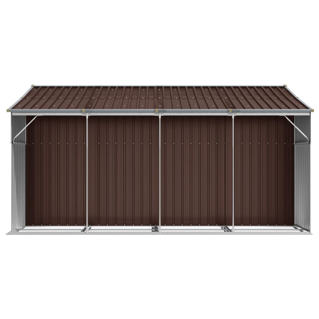 Capanno da Giardino Marrone 277x365,5x179 cm in Acciaio Zincato - homemem39