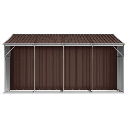 Capanno da Giardino Marrone 277x365,5x179 cm in Acciaio Zincato - homemem39