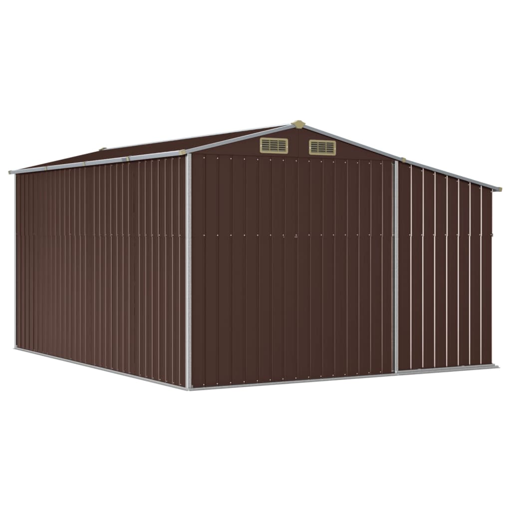 Capanno da Giardino Marrone 277x365,5x179 cm in Acciaio Zincato - homemem39
