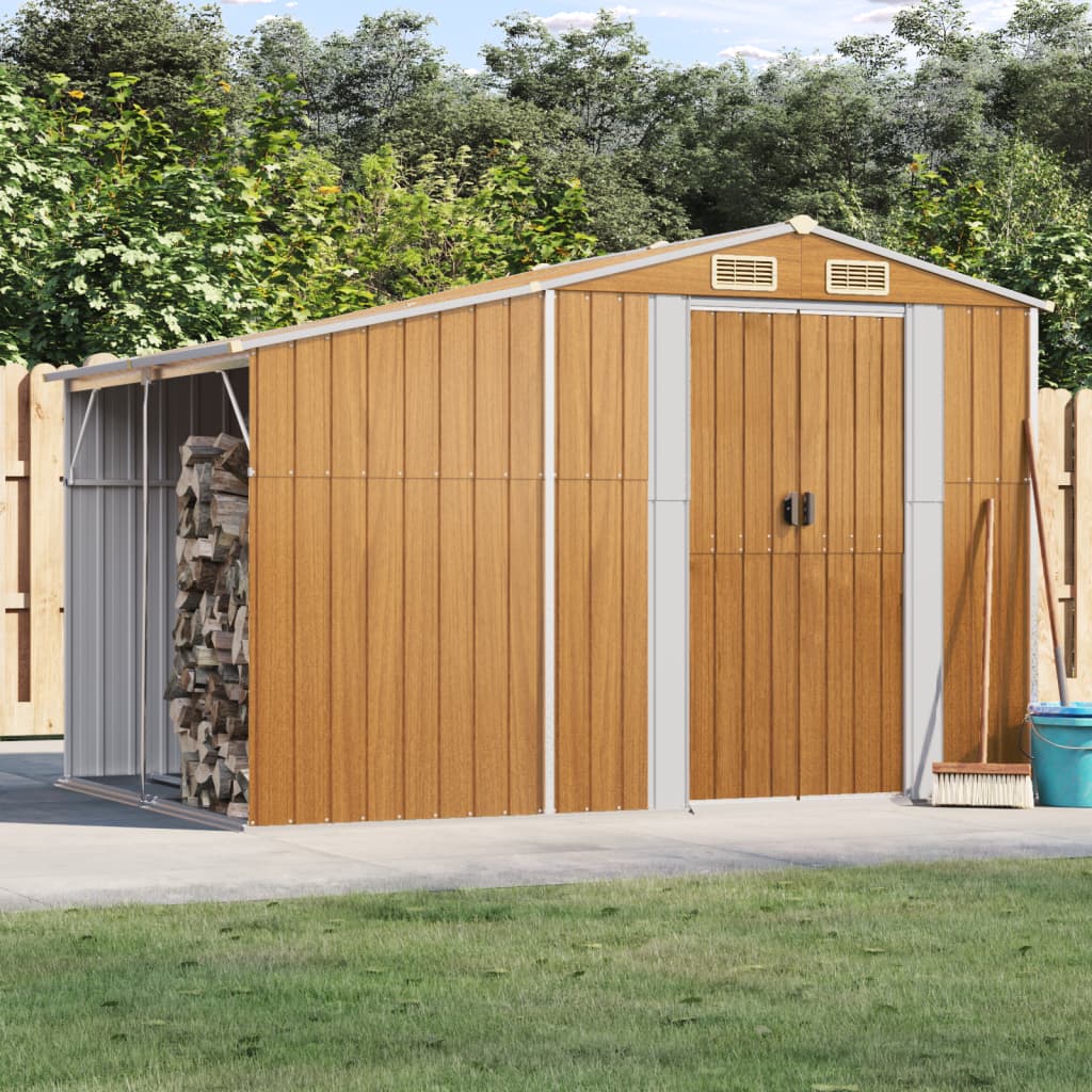 Capanno Giardino Marrone Chiaro 277x192,5x179cm Acciaio Zincato - homemem39