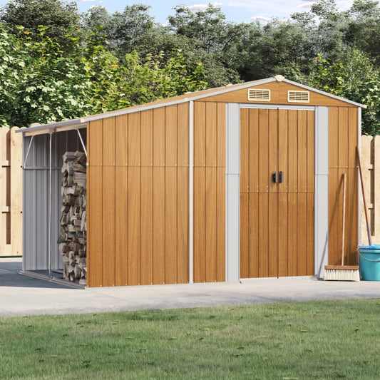 Capanno Giardino Marrone Chiaro 277x192,5x179cm Acciaio Zincato - homemem39