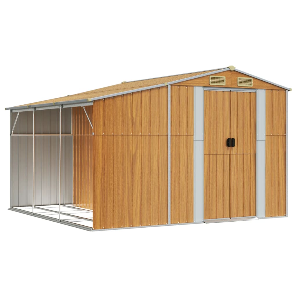 Capanno Giardino Marrone Chiaro 277x279x179 cm Acciaio Zincato - homemem39