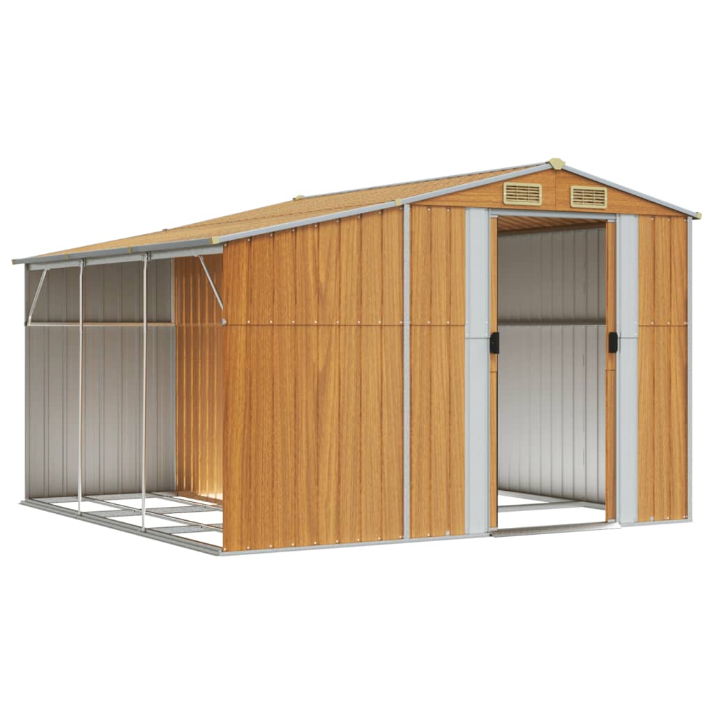Capanno Giardino Marrone Chiaro 277x279x179 cm Acciaio Zincato - homemem39