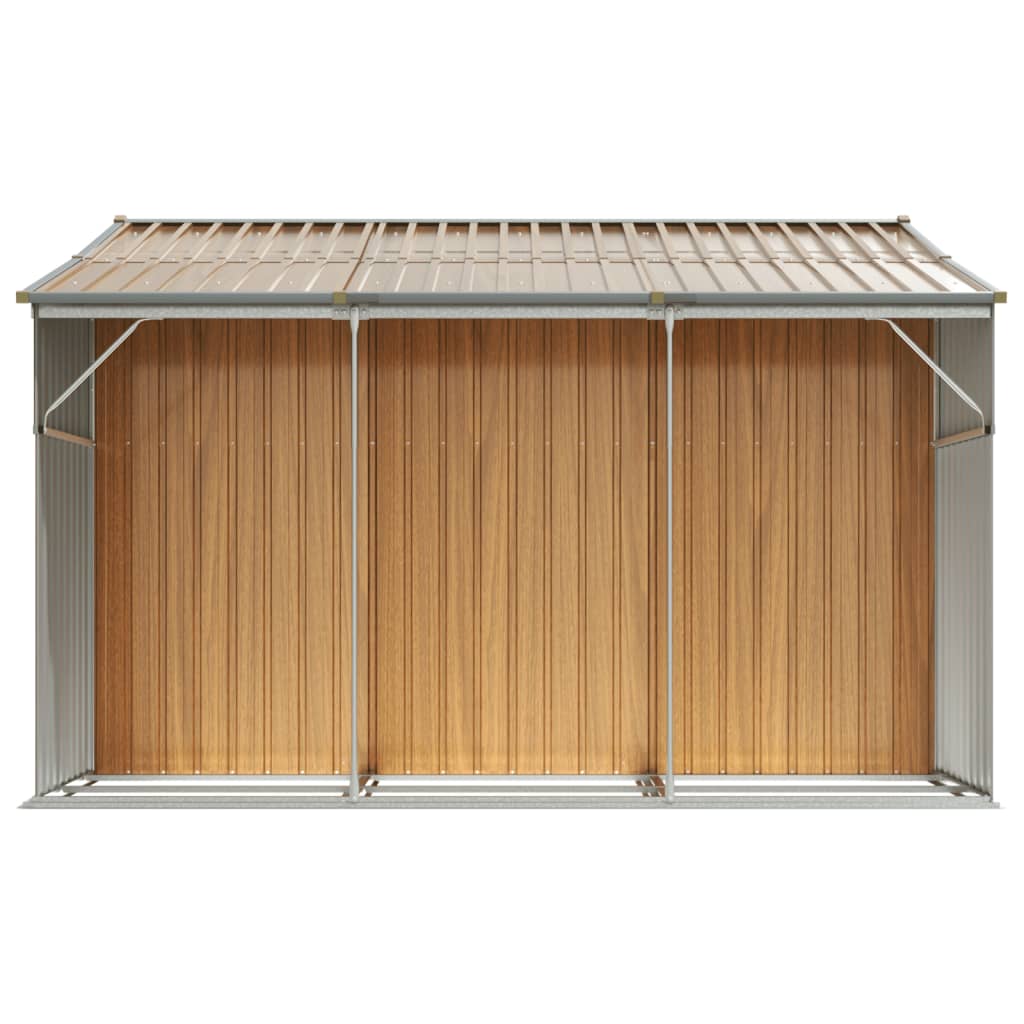 Capanno Giardino Marrone Chiaro 277x279x179 cm Acciaio Zincato - homemem39