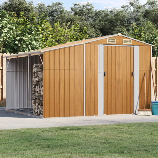 Capanno Giardino Marrone Chiaro 277x279x179 cm Acciaio Zincato - homemem39