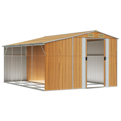 Capanno Giardino Marrone Chiaro 277x365,5x179cm Acciaio Zincato - homemem39