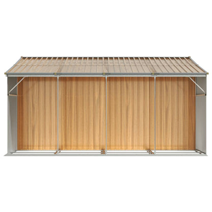 Capanno Giardino Marrone Chiaro 277x365,5x179cm Acciaio Zincato - homemem39