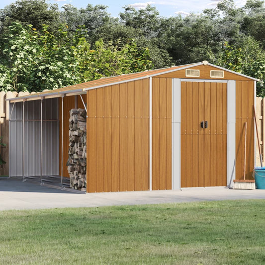 Capanno Giardino Marrone Chiaro 277x365,5x179cm Acciaio Zincato - homemem39