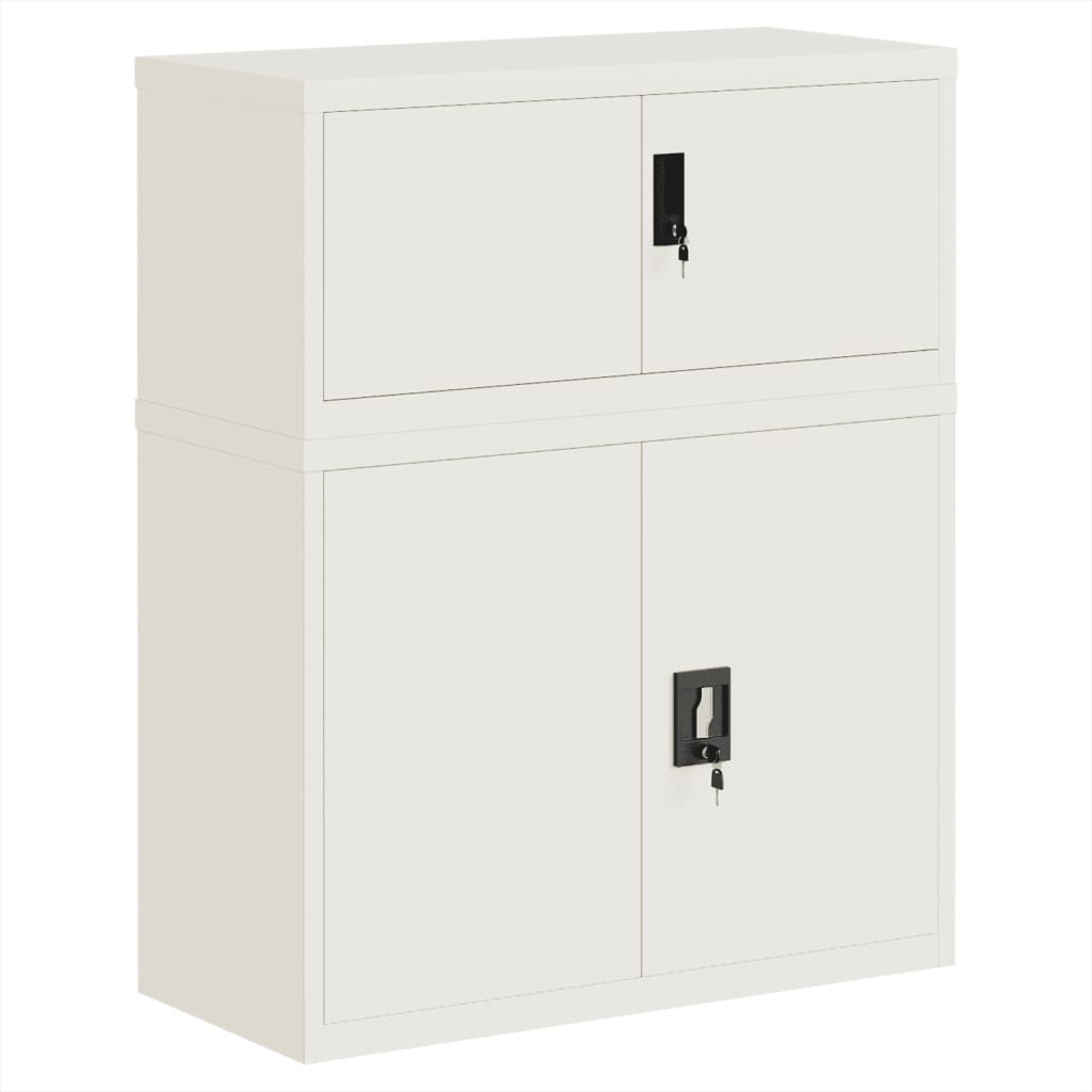 Armadio Classificatore Bianco 90x40x110 cm in Acciaio | homemem39