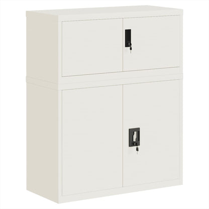 Armadio Classificatore Bianco 90x40x110 cm in Acciaio | homemem39