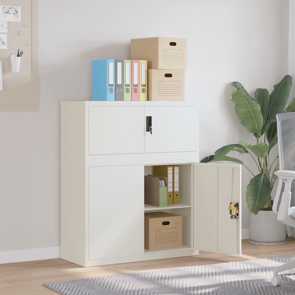 Armadio Classificatore Bianco 90x40x110 cm in Acciaio | homemem39