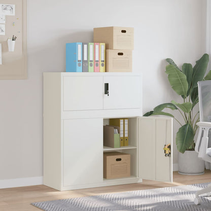 Armadio Classificatore Bianco 90x40x110 cm in Acciaio | homemem39