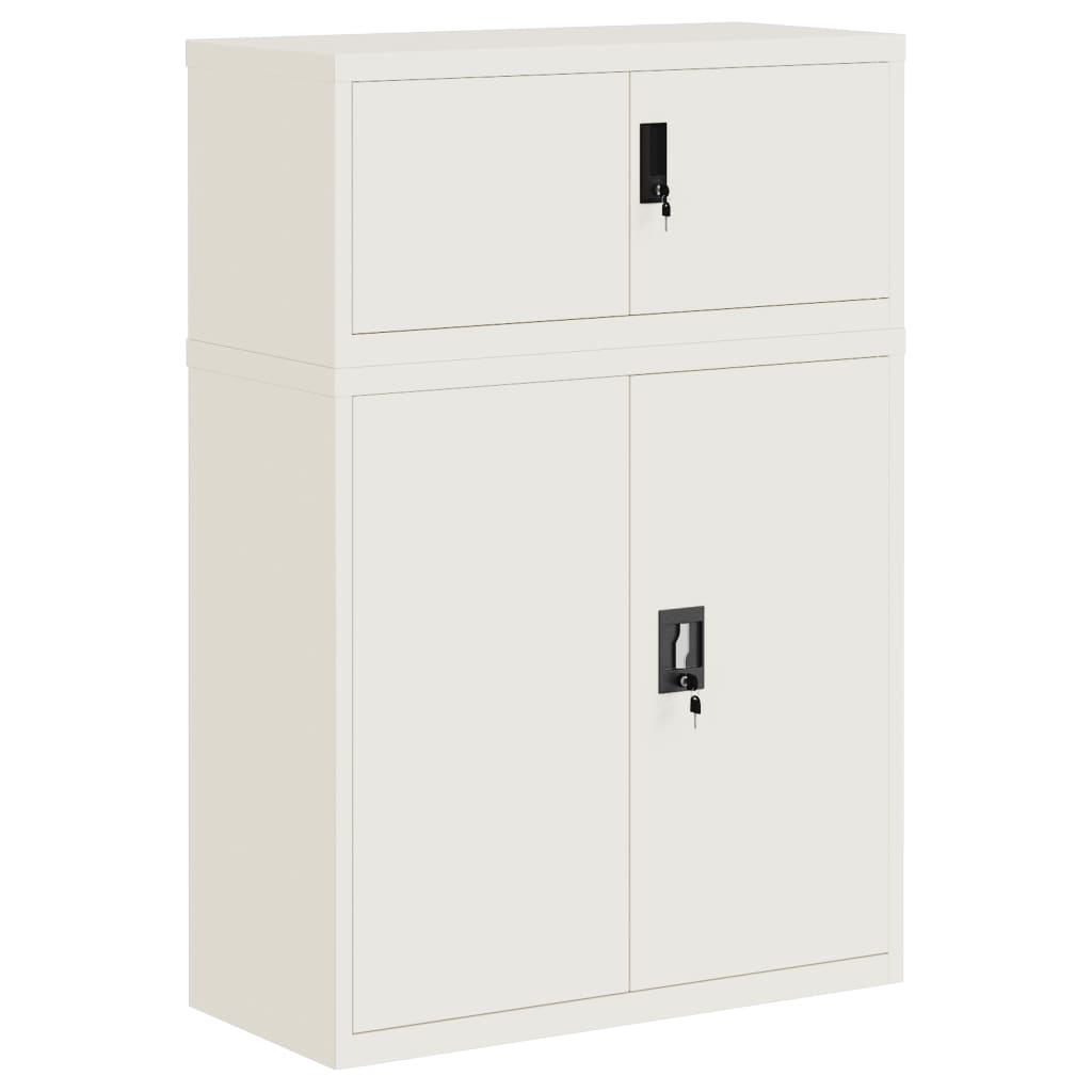 Armadio Classificatore Bianco 90x40x130 cm in Acciaio | homemem39
