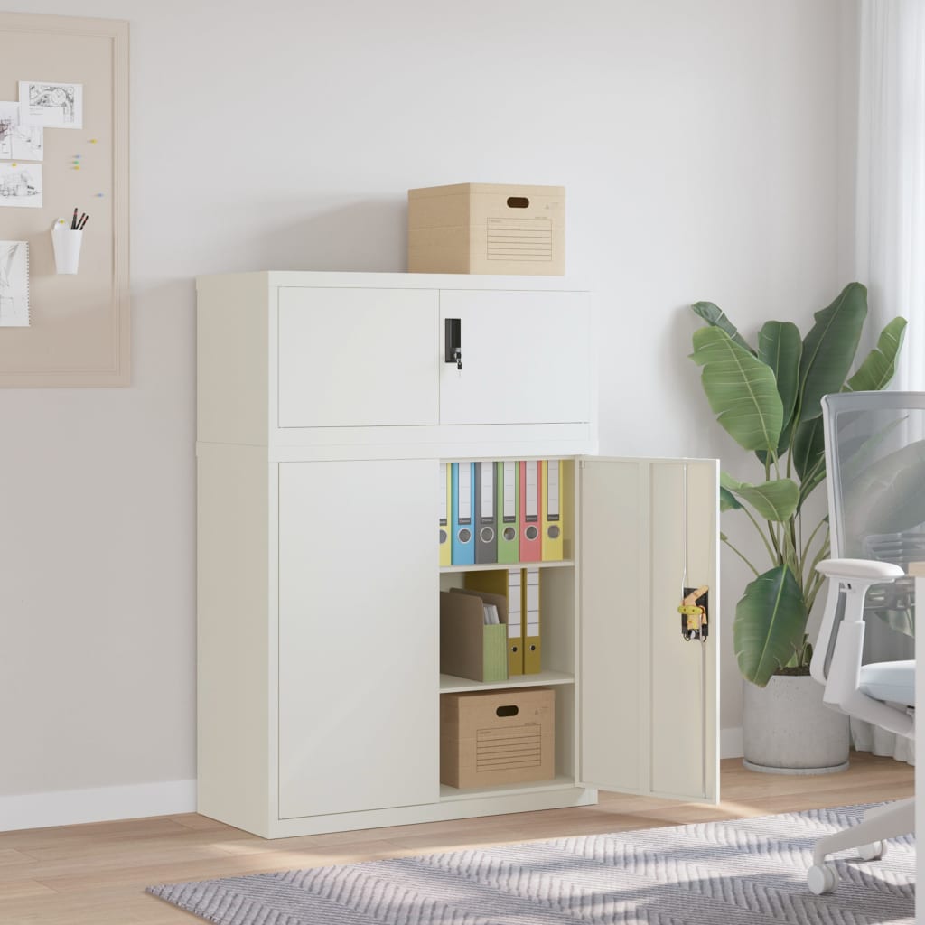 Armadio Classificatore Bianco 90x40x130 cm in Acciaio | homemem39