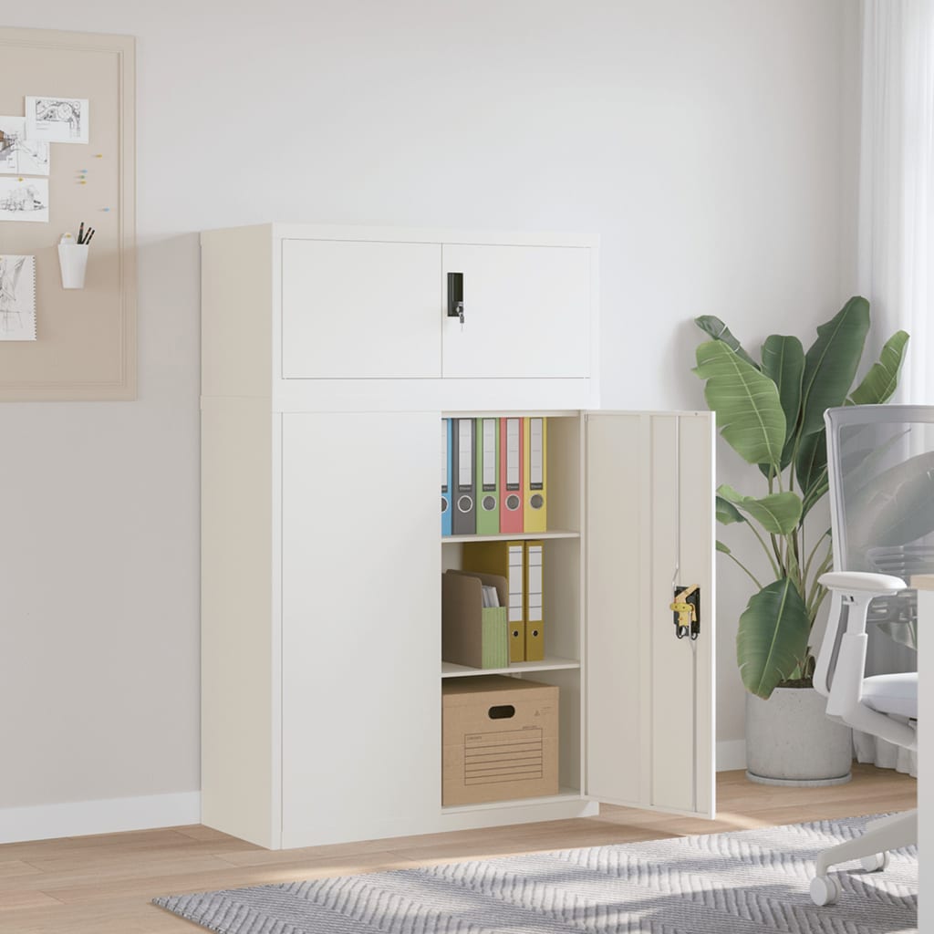 Armadio Classificatore Bianco 90x40x145 cm in Acciaio | homemem39