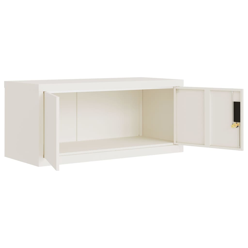 Armadio Classificatore Bianco 90x40x180 cm in Acciaio | homemem39
