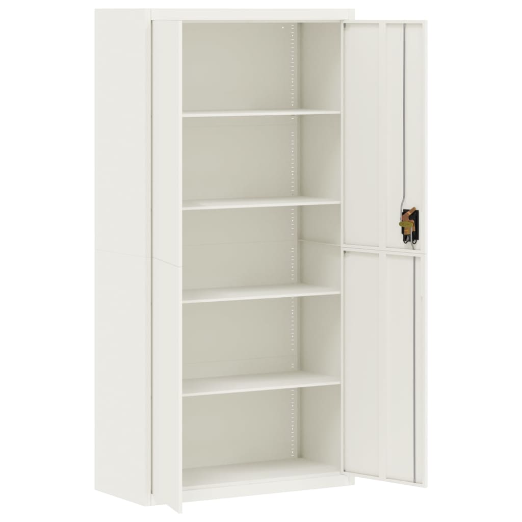 Armadio Classificatore Bianco 90x40x220 cm in Acciaio | homemem39