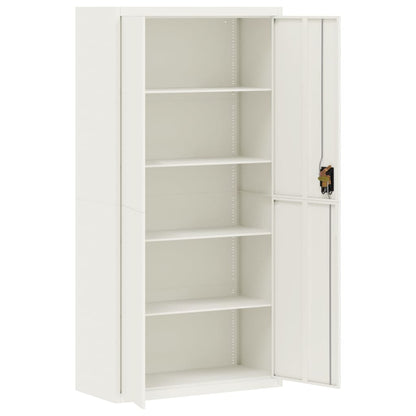 Armadio Classificatore Bianco 90x40x220 cm in Acciaio | homemem39