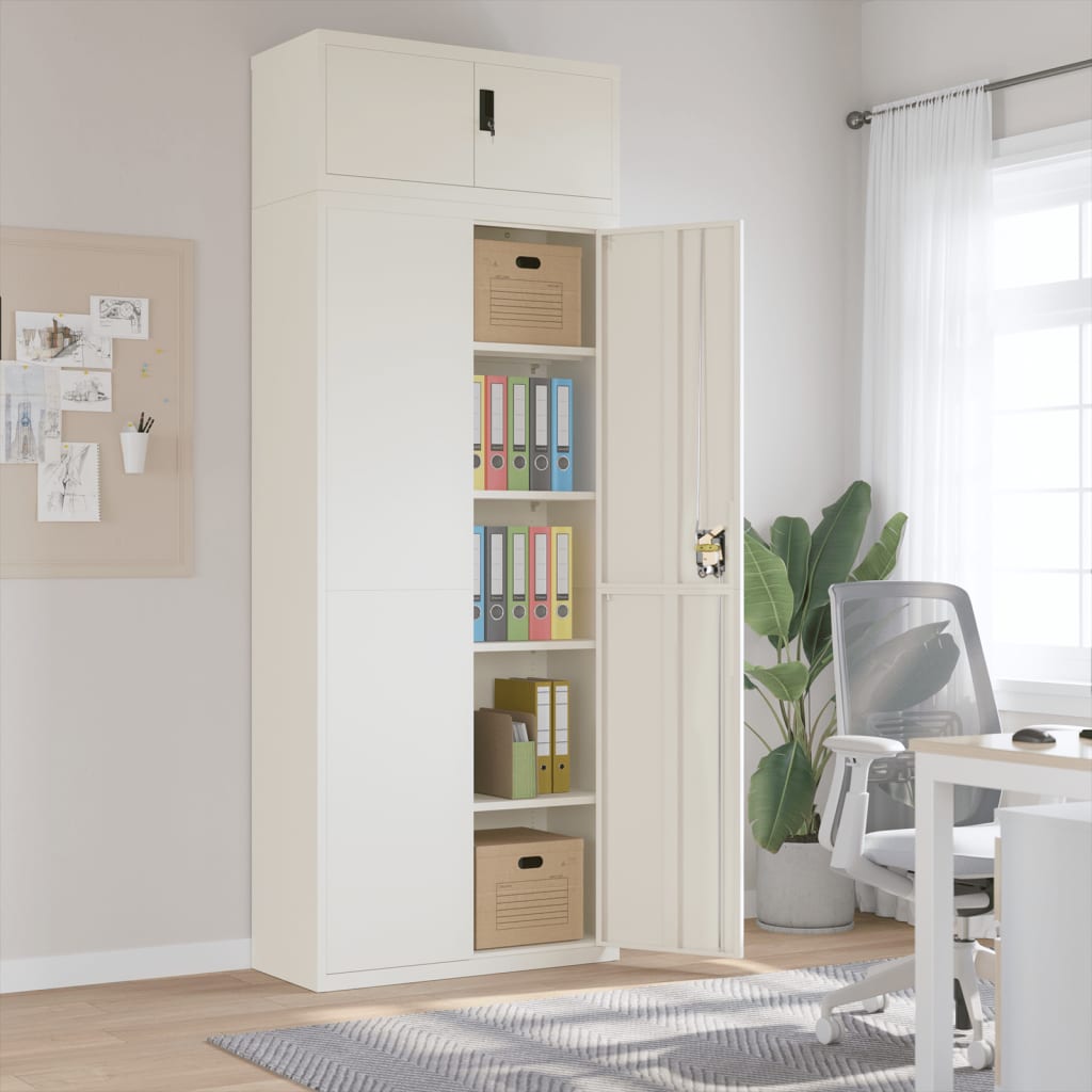 Armadio Classificatore Bianco 90x40x240 cm in Acciaio | homemem39
