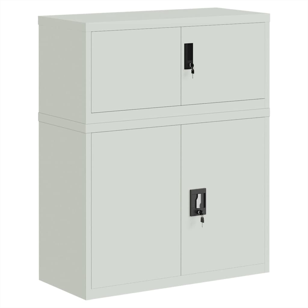 Armadio Classificatore Grigio Chiaro 90x40x110 cm in Acciaio | homemem39