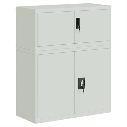 Armadio Classificatore Grigio Chiaro 90x40x110 cm in Acciaio | homemem39