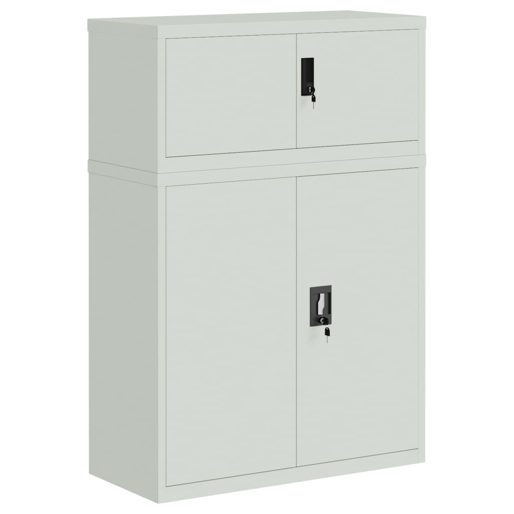 Armadio Classificatore Grigio Chiaro 90x40x130 cm in Acciaio | homemem39
