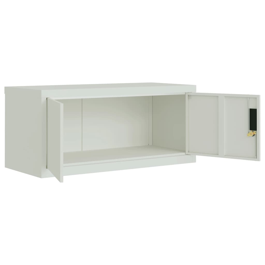 Armadio Classificatore Grigio Chiaro 90x40x130 cm in Acciaio | homemem39