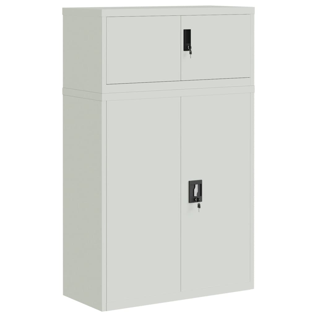 Armadio Classificatore Grigio Chiaro 90x40x145 cm in Acciaio | homemem39