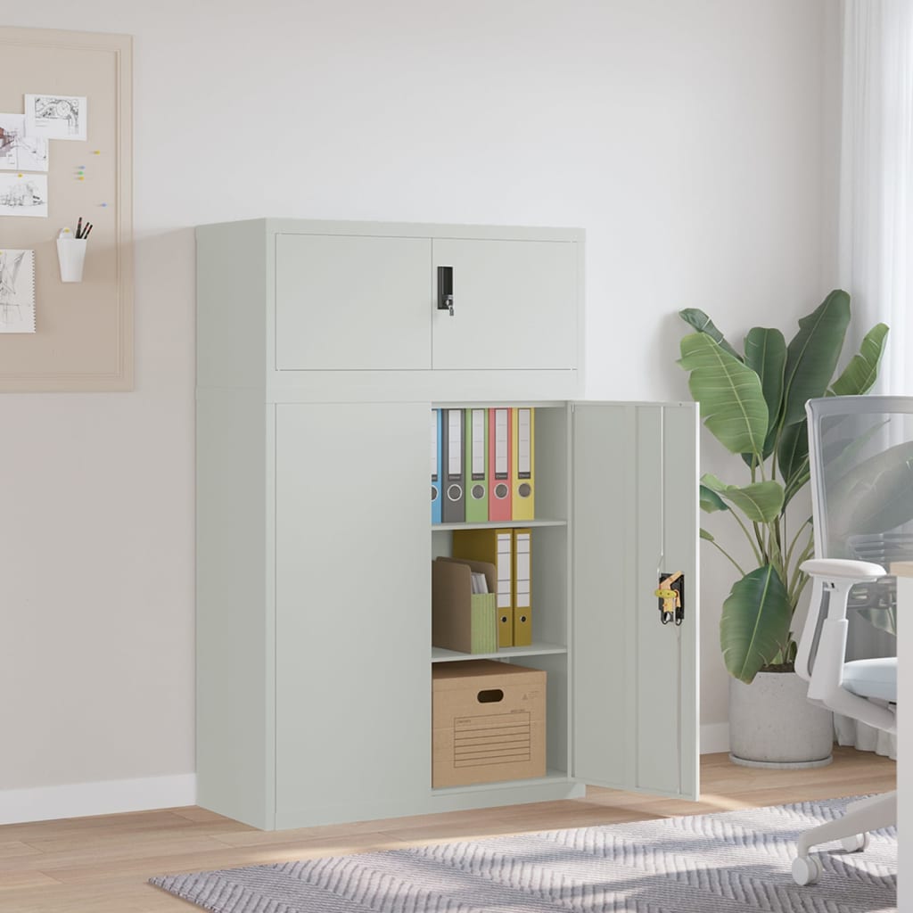 Armadio Classificatore Grigio Chiaro 90x40x145 cm in Acciaio | homemem39