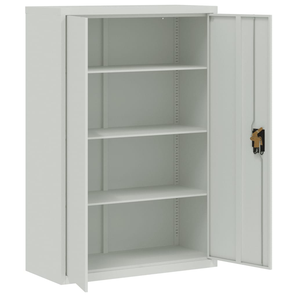 Armadio Classificatore Grigio Chiaro 90x40x180 cm in Acciaio - homemem39