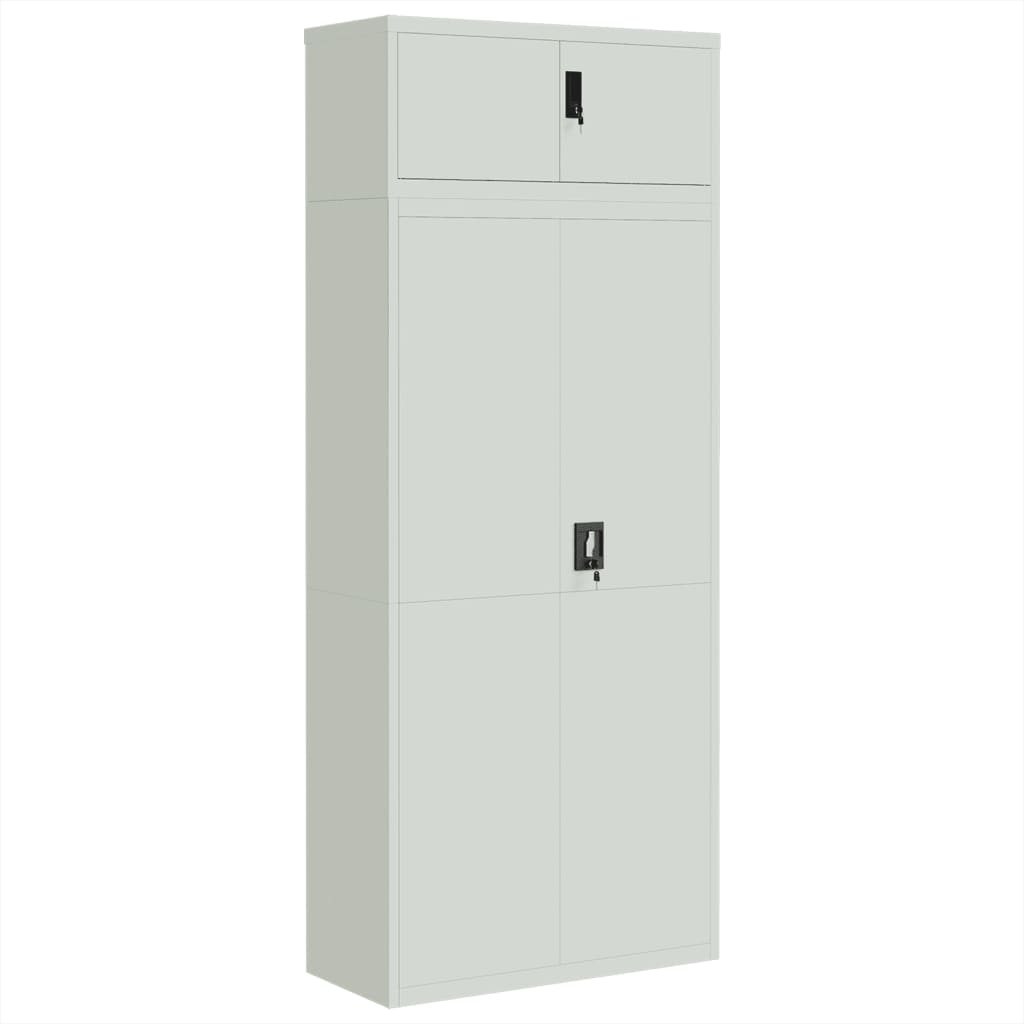 Armadio Classificatore Grigio Chiaro 90x40x220 cm in Acciaio | homemem39