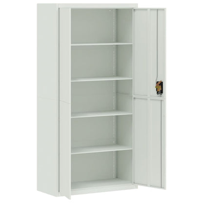 Armadio Classificatore Grigio Chiaro 90x40x220 cm in Acciaio | homemem39